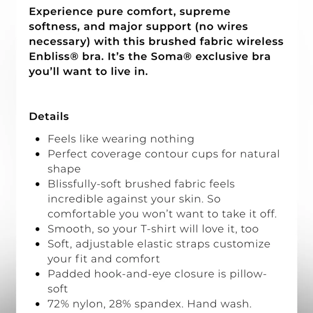 Soma Nude Enbliss Wireless Bra 36D - Image 8