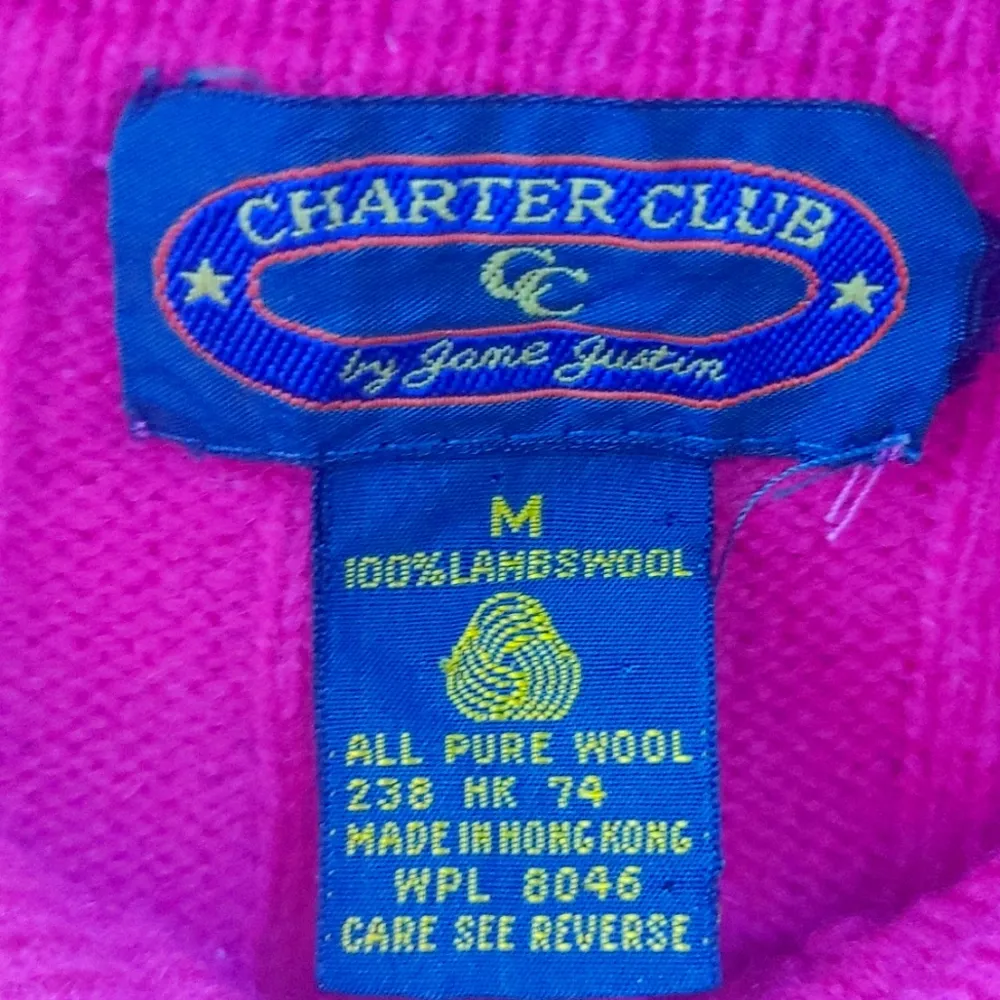 Charter Club Lambswool Viva Magenta Collar Cable Knit Sweater - Image 5