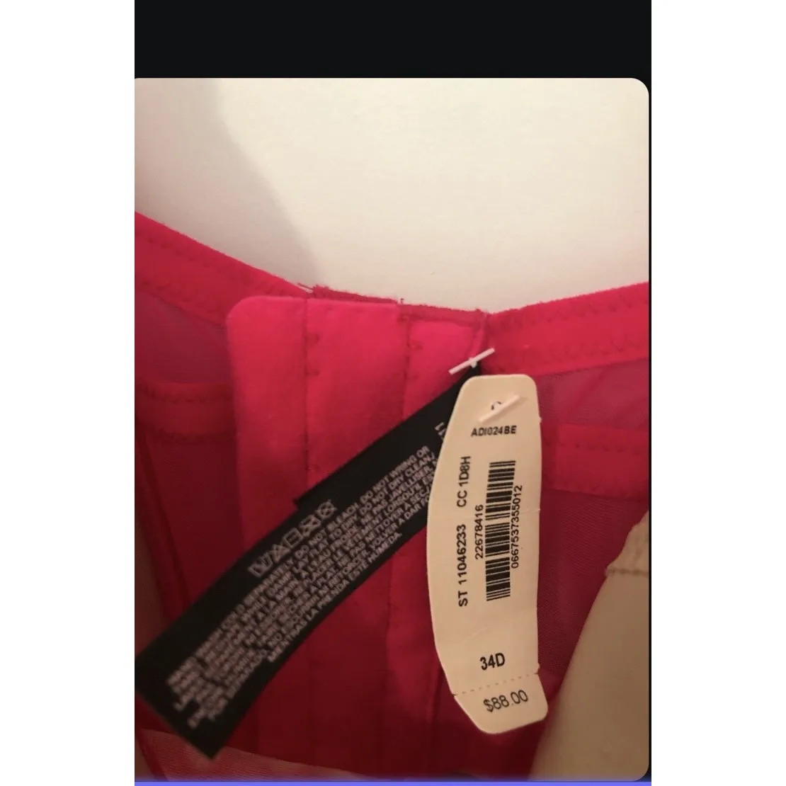 Women's Victoria's Secret One Piece Lingerie Pink Lace New With Tags Size 34‎ D - Image 2