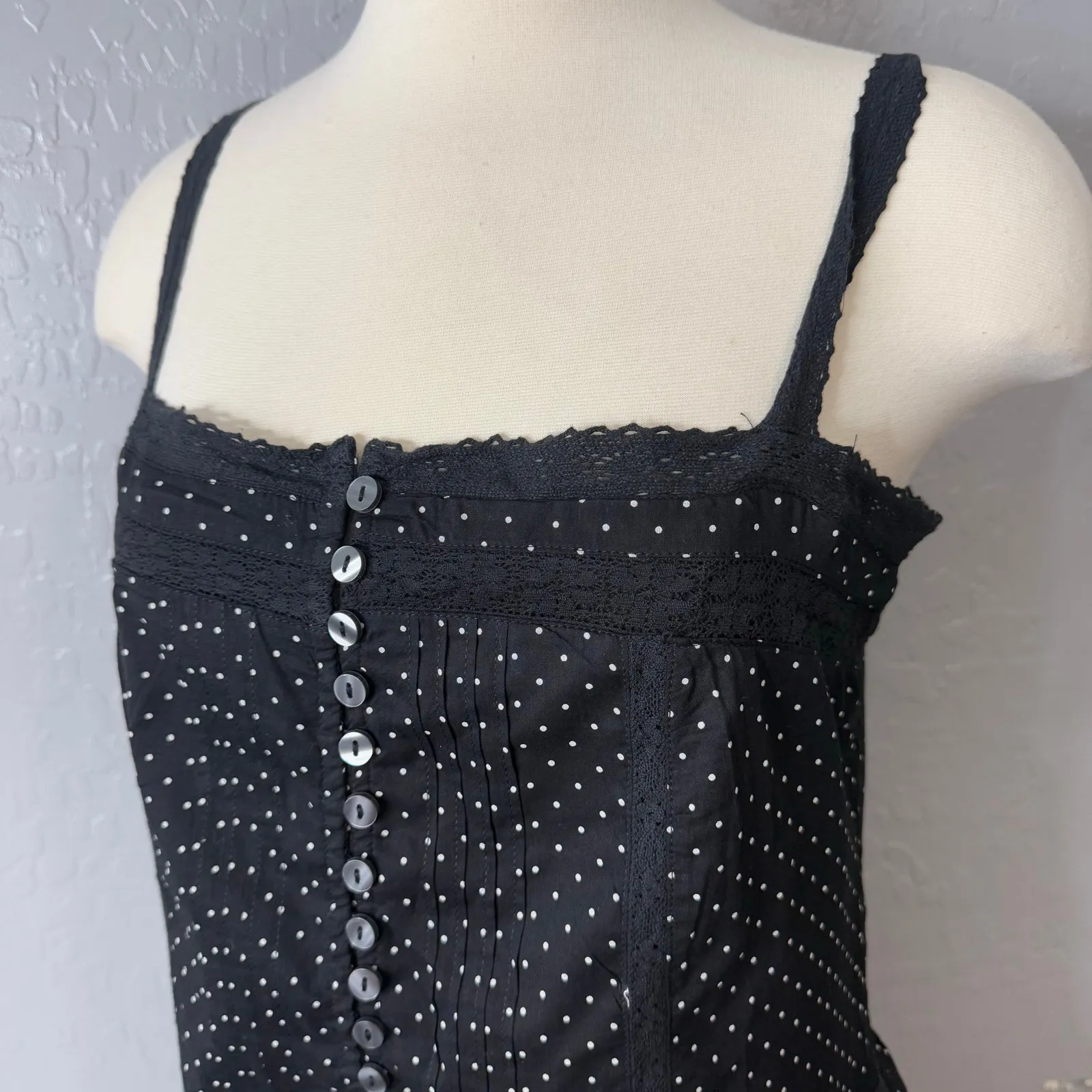 Gap Lace-Trim Drop-Waist Mini Dress, Black, S Tall 832023 - Image 8