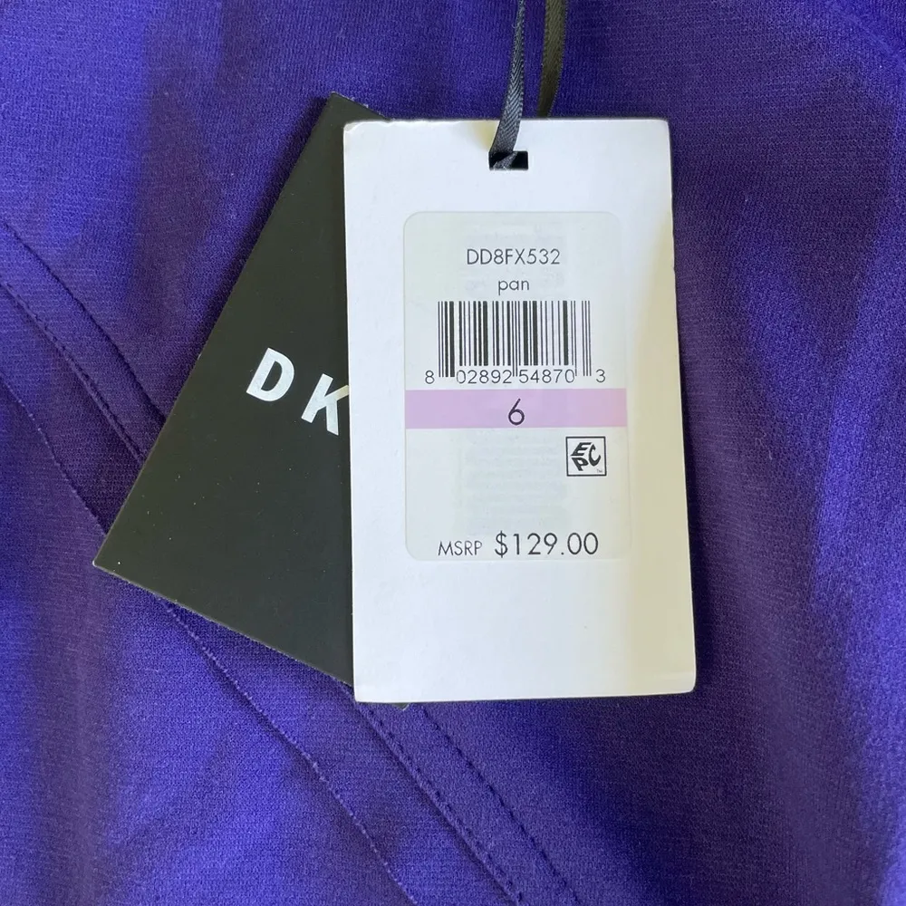 DKNY Cobalt Blue Purple Ponte Bodycon Sleeveless Crewneck Dress Size 6 NWT - Image 8