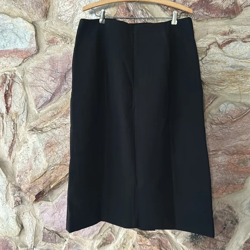 Commense High Waist Tweed Asymmetric Wrap Midi Skirt size XL Black - Image 5
