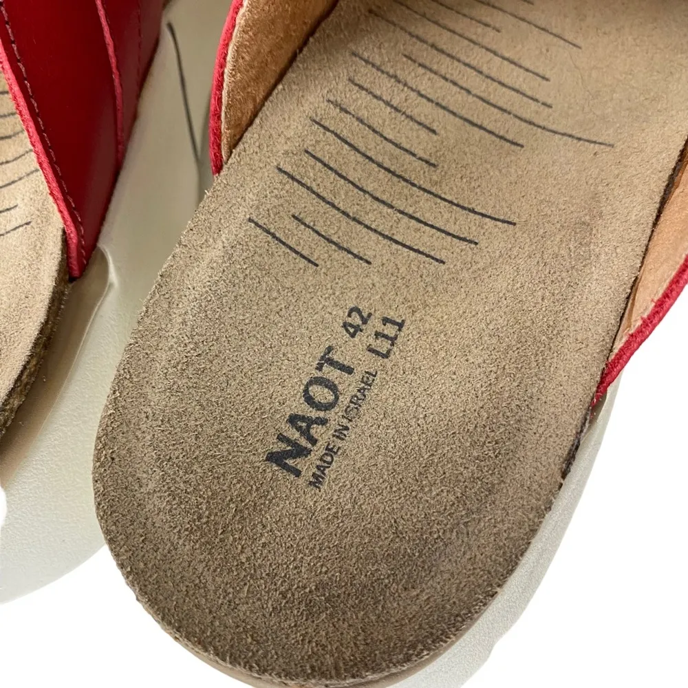 Naot Athena Vesta Kiss Red Leather Sandal 42 US 11 - Image 10