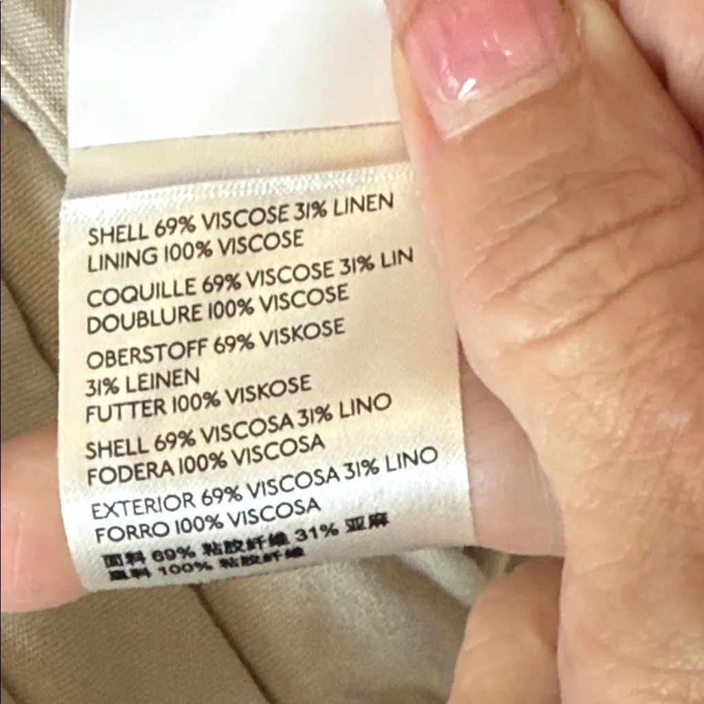 FREE PEOPLE Mari Solid Linen Blend Cream Blazer Size Small - Image 11