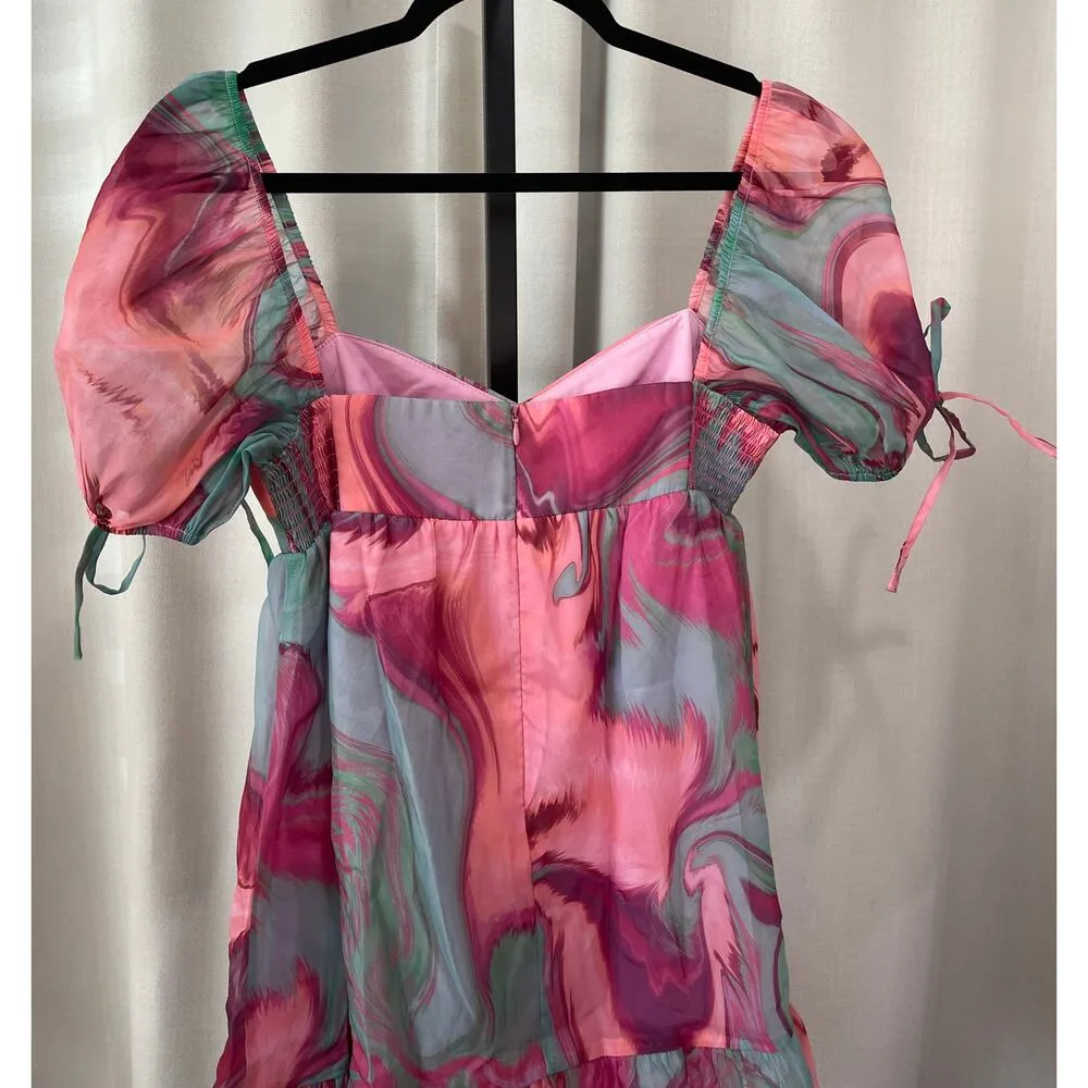 Amanda Uprichard Sicily Mini Dress Mystic Pink Blue Size Small Lightly Worn - Image 9