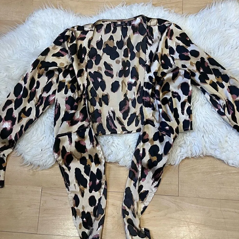 Nasty Gal animal print silky style top blouse 8 - Image 8