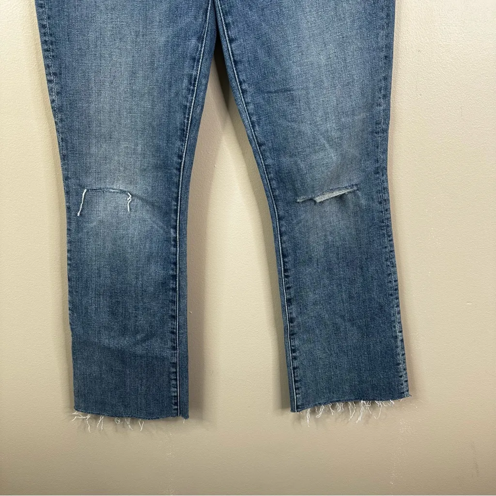 MOTHER Superior Jeans The Hustler Ankle Fray in Crashing Hard Womens 27 Blue - Image 5