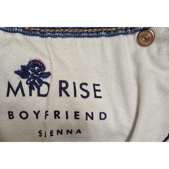 Lucky Brand Embroidered Floral High Rise Cropped Jeans Denim‎ Blue Size 6/28 - Image 6