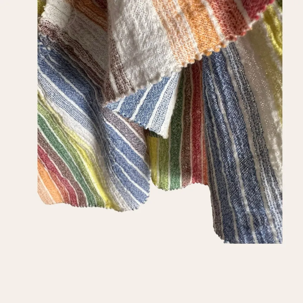 Saylor Alma Rainbow Striped Ruffled V-Neck Sleeveless Mini Dress Size L - Image 13