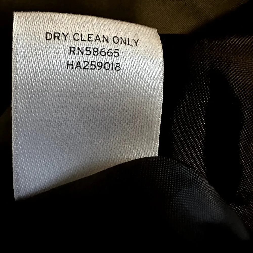 Halogen Blazer Micro Plaid Leather Trim Lined Long Sleeve Collared Gray Black 4 - Image 4