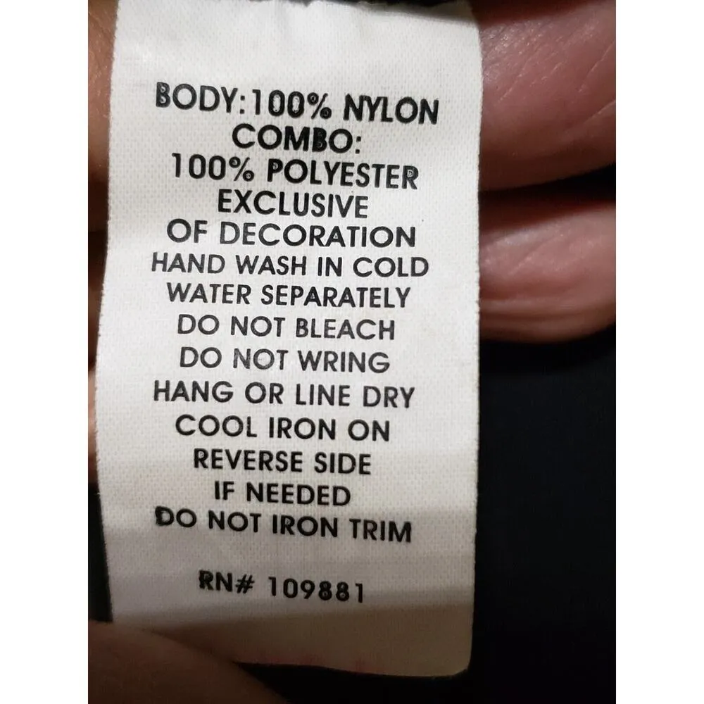 Sunny Leigh Women's Black 100% Nylon Round Neck Short Sleeve Sweater Size Large - Image 10