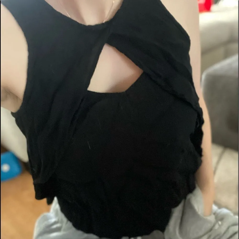 Free People black‎ cut out crop top - Image 2