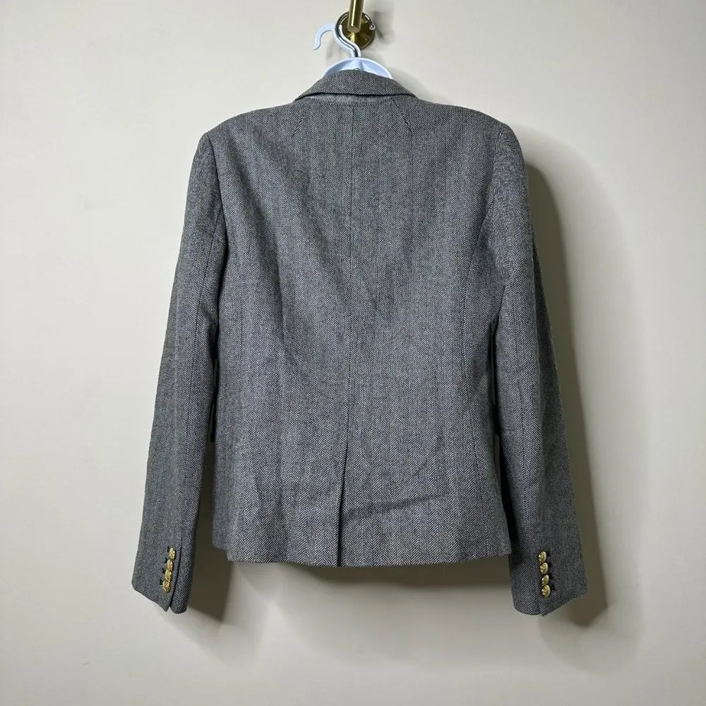 J. Crew School Boy Lined Wool Blend Blazer Women's 6 - Image 4