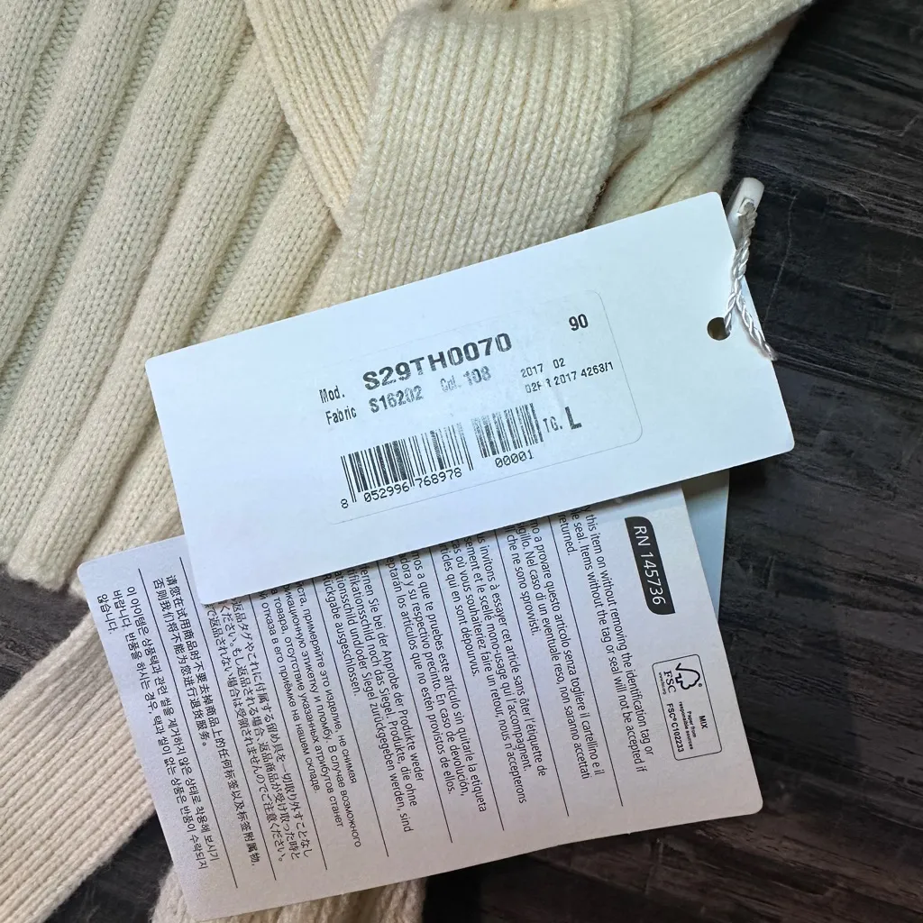 MAISON MARGIELA S29TH0070 Wool Yellow Knit Vest Sweater Dress‎ Beige Size L NWT Size L - Image 11