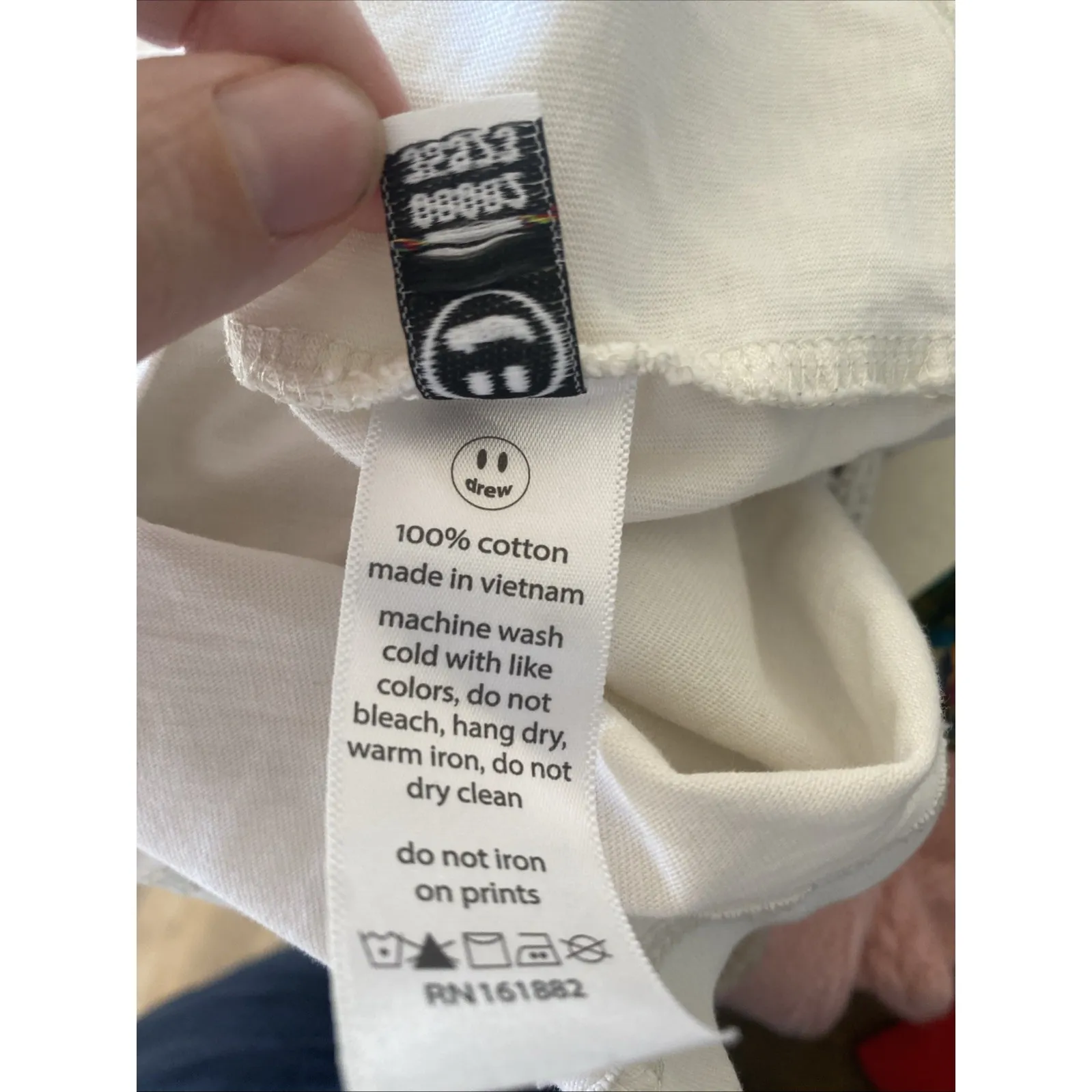 Drew House Womens XXS Oversized Ivory Smiley Graphic Tee - Image 8