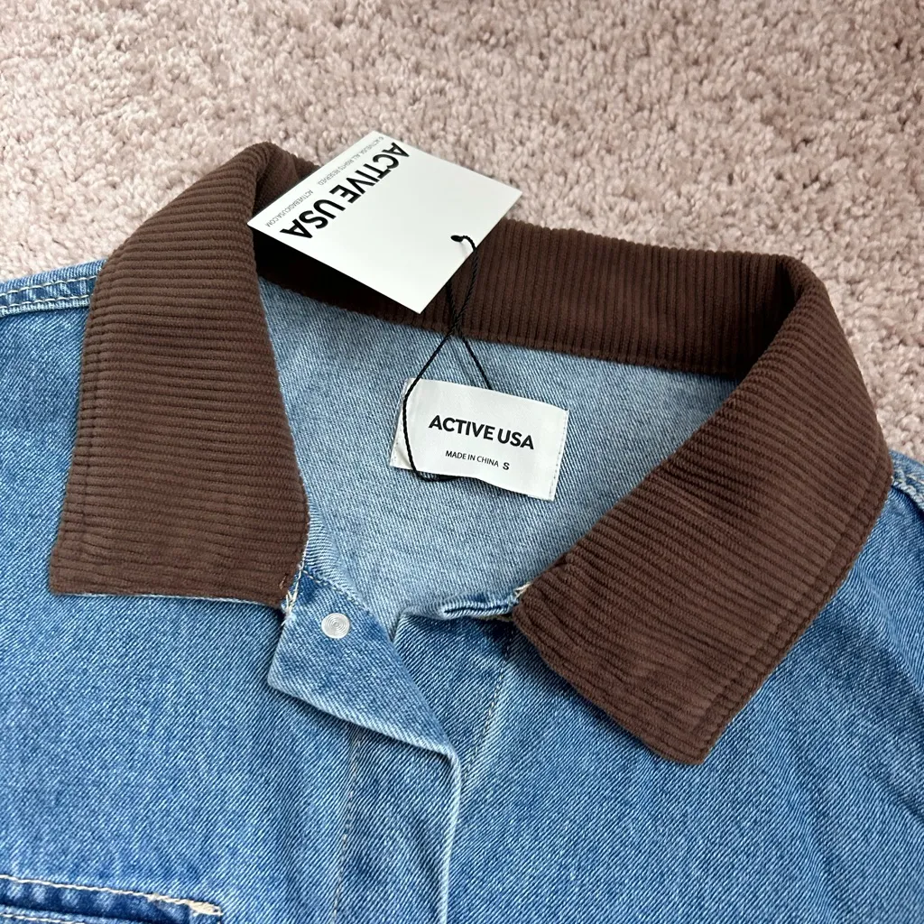 Active USA denim shirt jacket. S - Image 9