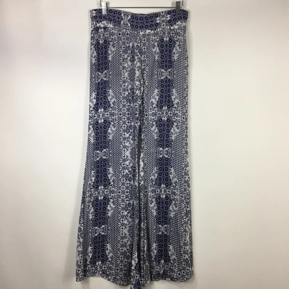 Flynn Skye Printed Pant Elastic Waist Wide Leg Flare Boho - Image 5