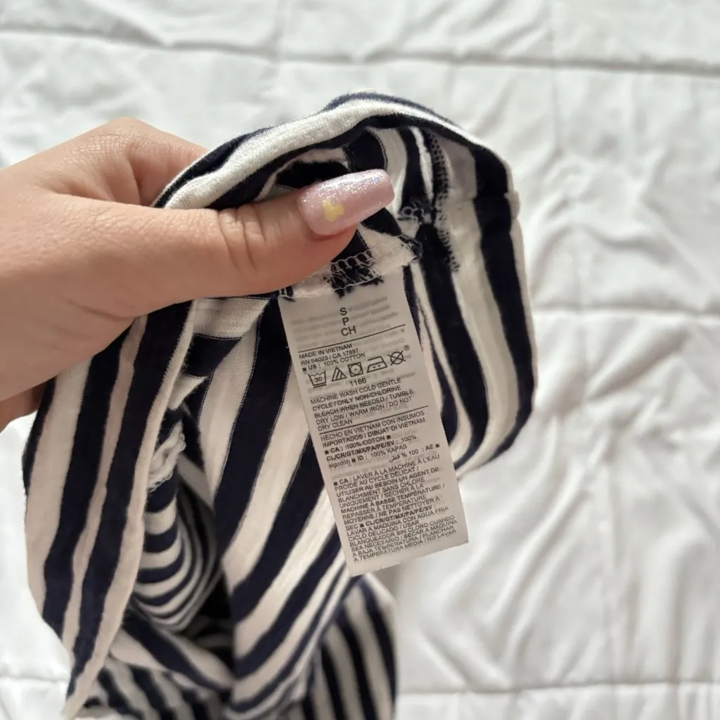 Womens Size Small White Striped Tank Midi Dress Pockets Summer Beach Classic - Image 7