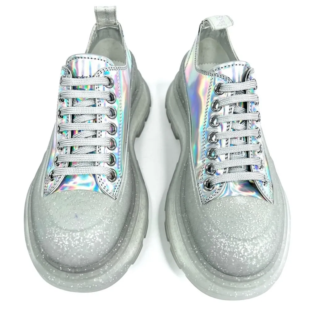 Alexander McQueen Tread Slick Iridescent Sparkle Translucent Sneaker Boots 38.5 - Image 8
