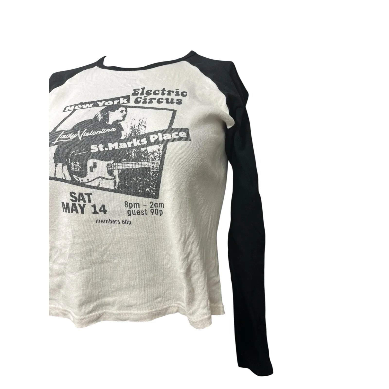 John Galt Electric Circus Raglan Brandy Melville Small Top Shirt y2k 90s Punk - Image 4