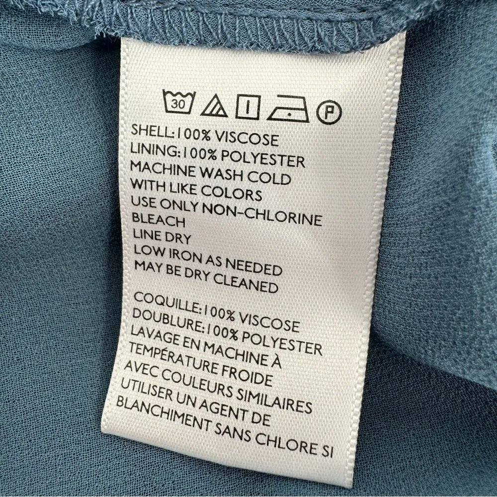 Urban Outfitters Reese Midi Dress Paisley Tiered Smocked Blue Small Long Sleeve - Image 13