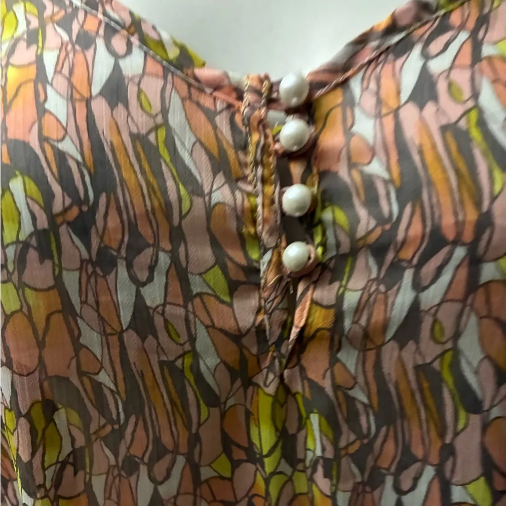 Women’s Plus Size All Over Print Oversize Tunic Top Tan - Image 7