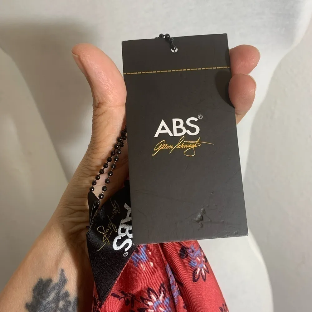 ABS Allen Schwartz NWT earth red floral print adjustable strap sinch waist S - Image 8