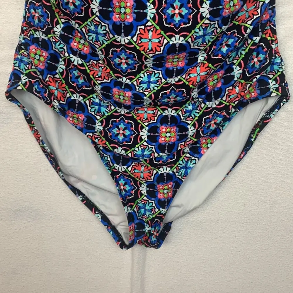 La Blanca womens 14 large one piece swimsuit bathing multicolor halter padded sl - Image 5