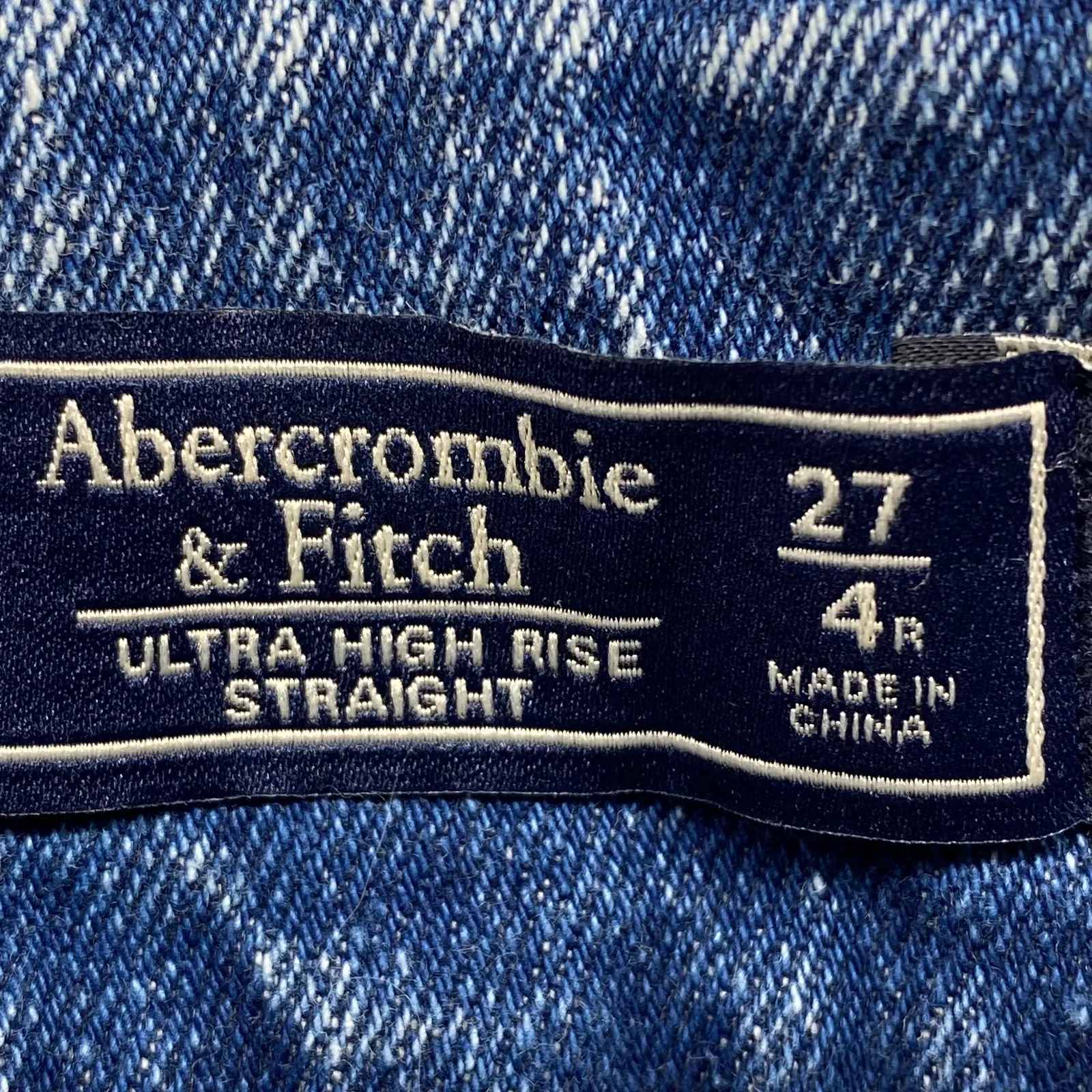 Abercrombie & Fitch Ultra‎ High Rise Straight Jeans Belted Size 27/4R - Image 7