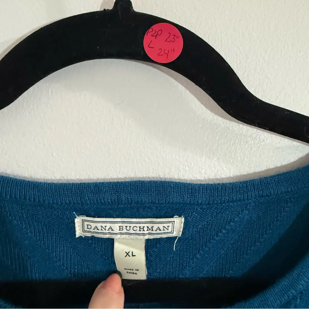 Dana Buchman Teal Sweater Size XL - Image 2