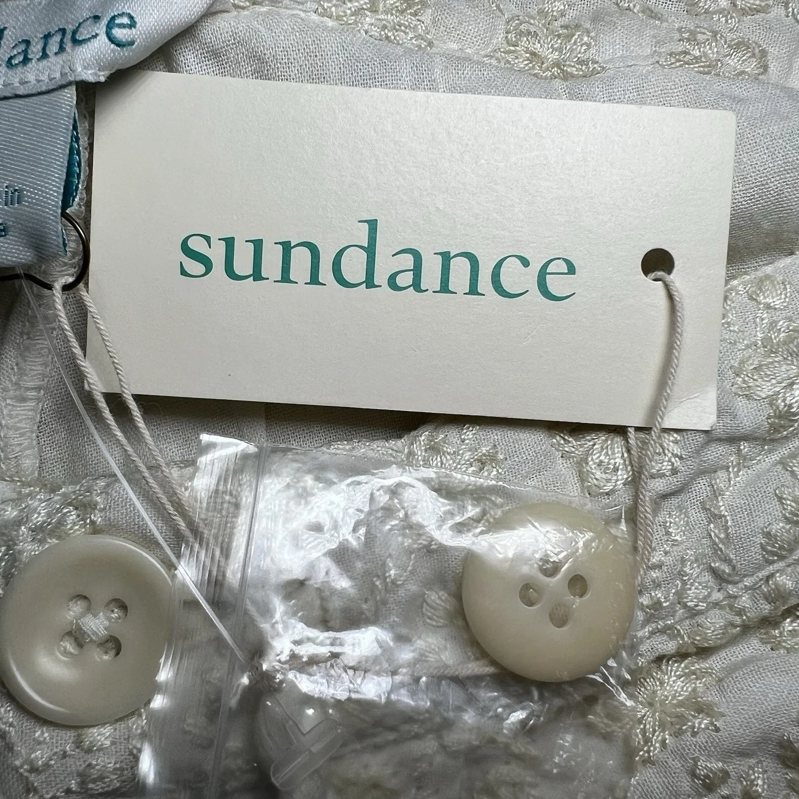 Sundance Solstice Embroidered Cream Wide Leg Cropped Pants size medium NWT - Image 5