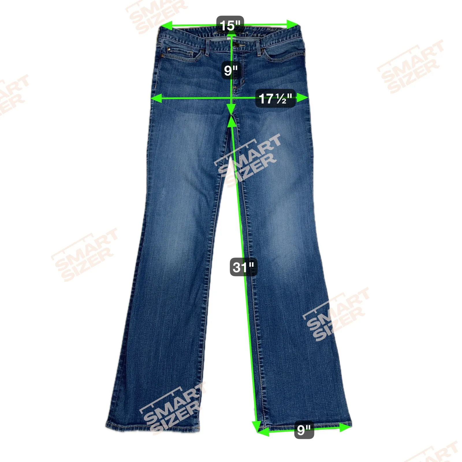 Eddie Bauer Truly Straight Boot Cut Mid Rise Medium Wash Jeans Size 10 - Image 6