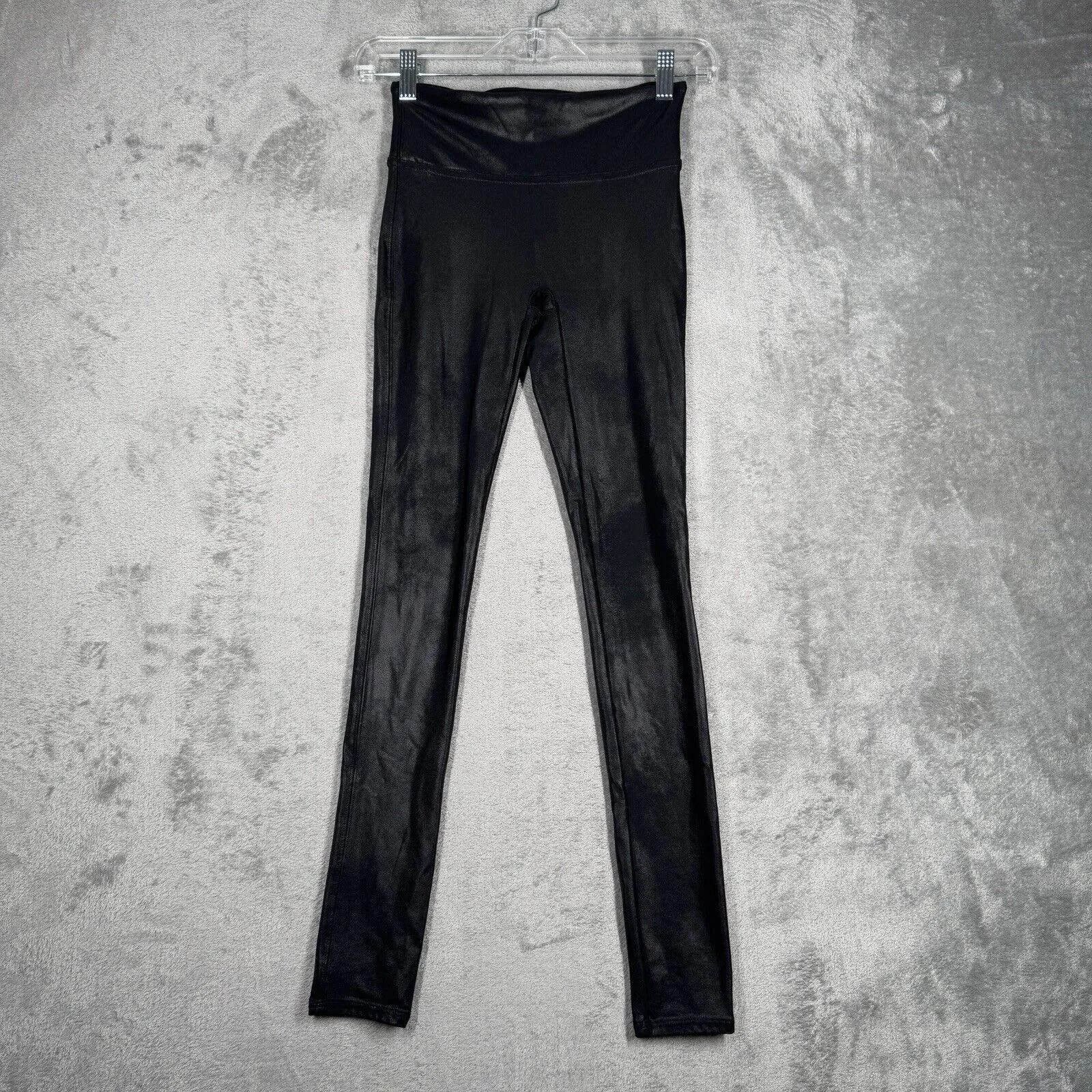 Spanx Pants Womens‎ XS Black Faux Vegan Leather Leggings Casual Rocker Punk Edgy - Image 2