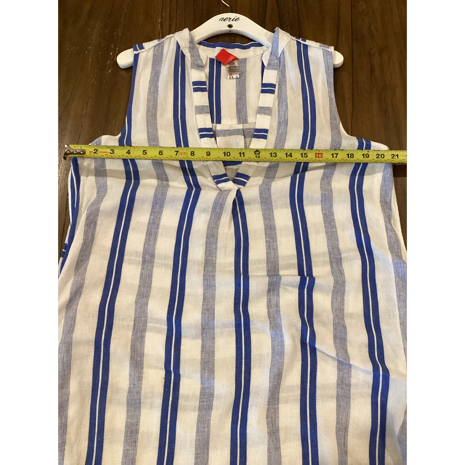 Red Carter Avi linen blend stripe Maxi Cover Up Dress M size 8 - Image 8