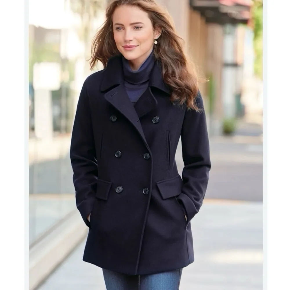 NEW Fleurette Reese Midnight Double Breasted Wool Peacoat Blue Size 0 - Image 12