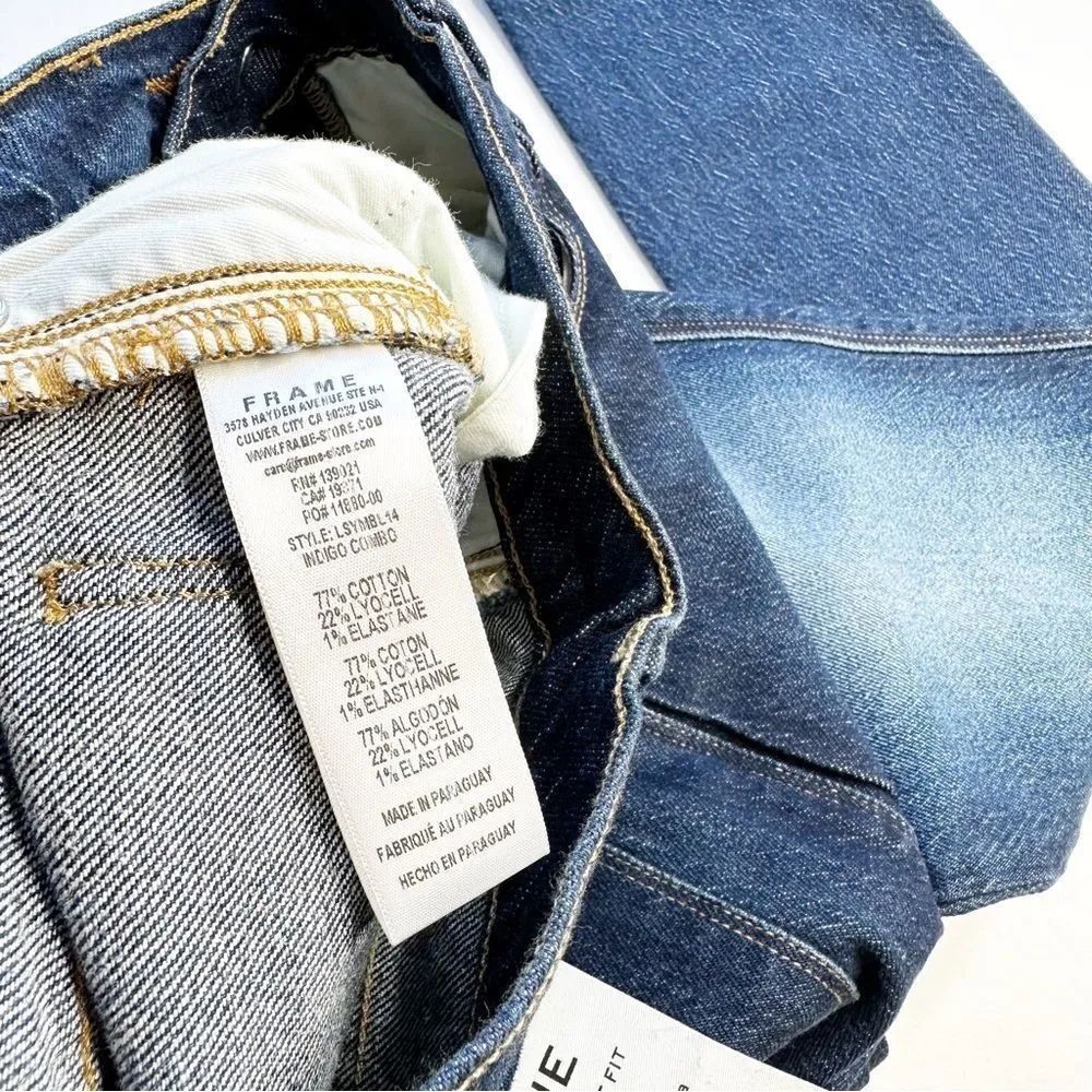 FRAME DENIM Le Sylvie Slender Straight Jeans High Rise Two Toned Wash Size 26 - Image 8