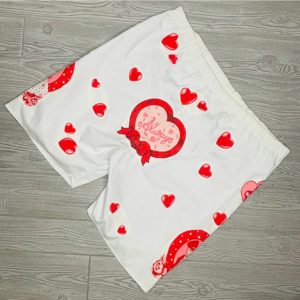 Handmade Lolita heart oversized bloomers shorts pants vintage cosplay halloween Red Size XL - Image 8