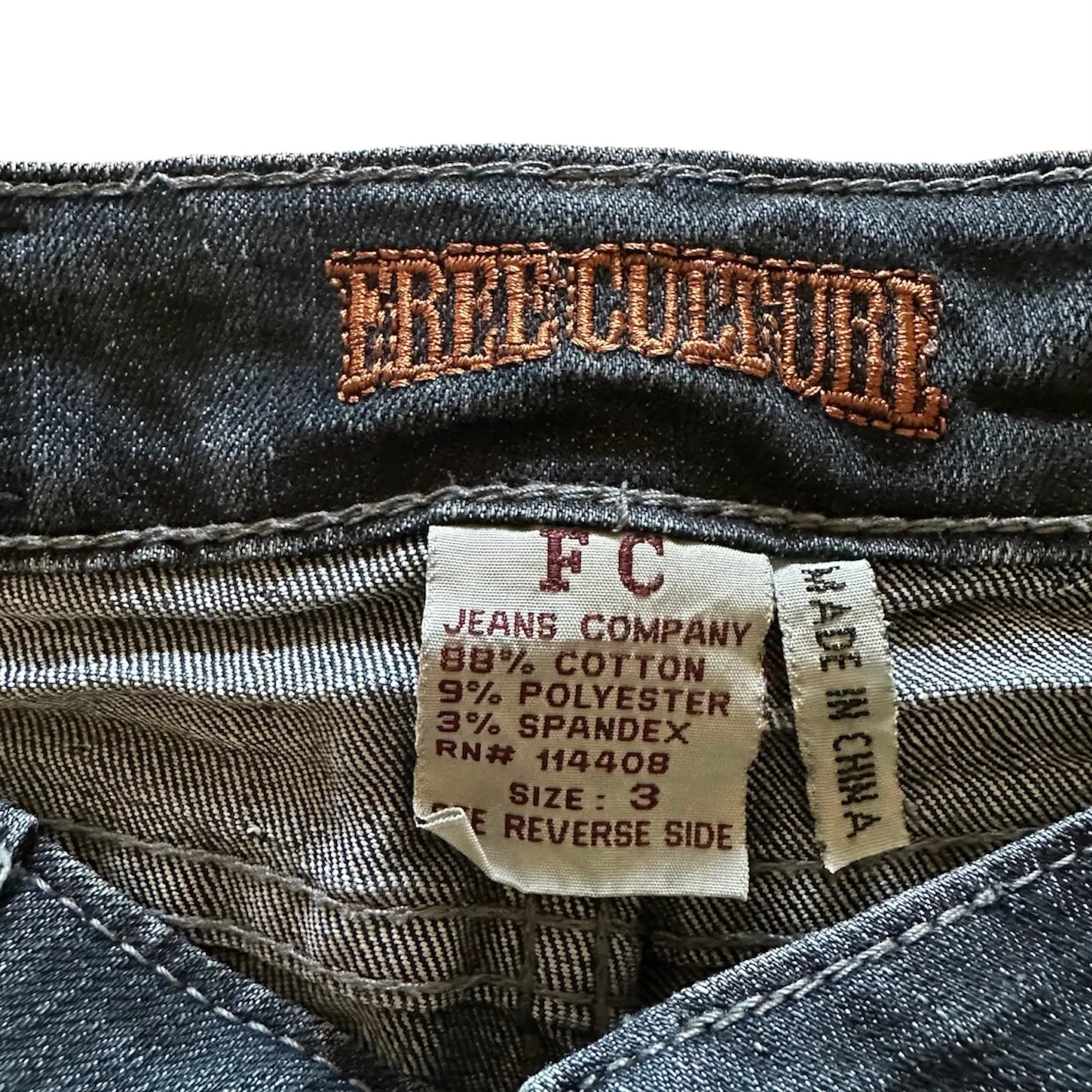 -Jeans-Straight leg-embroidered back pockets-EUC-Sz 3 - Image 4