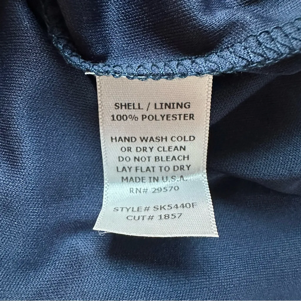 Buttons Navy Blue Floral Print Pull On Skirt - Image 8