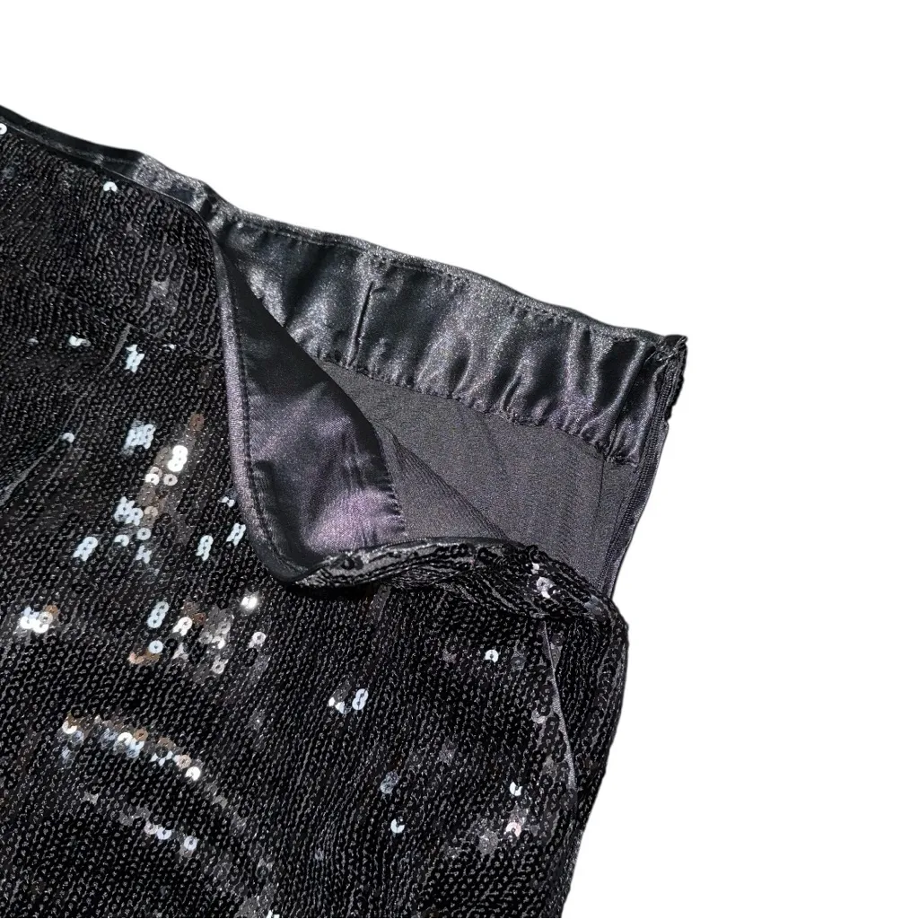 NWT INC International Concepts Sequin High Rise Straight Leg Pants Black Large - Image 7