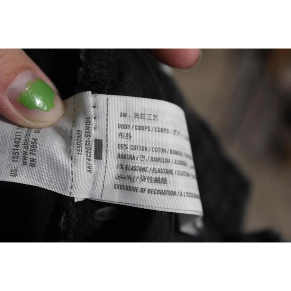 Abercrombie & Fitch The Straight Ultra High Rise Black Denim Jeans Size 26 2 R - Image 4