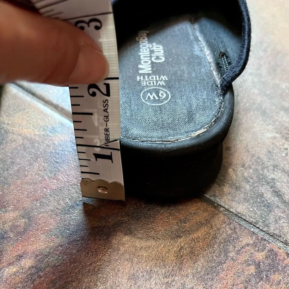 Montego Bay Club Women’s Stretch Slip-on Black Sandals Size 6 Wide - Image 11