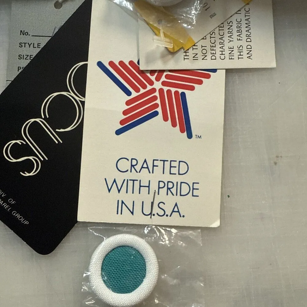 Vintage 80s First Focus Women 13/14 Green Short Sleeve Dress New Old Stock Tags Size undefined - Image 10