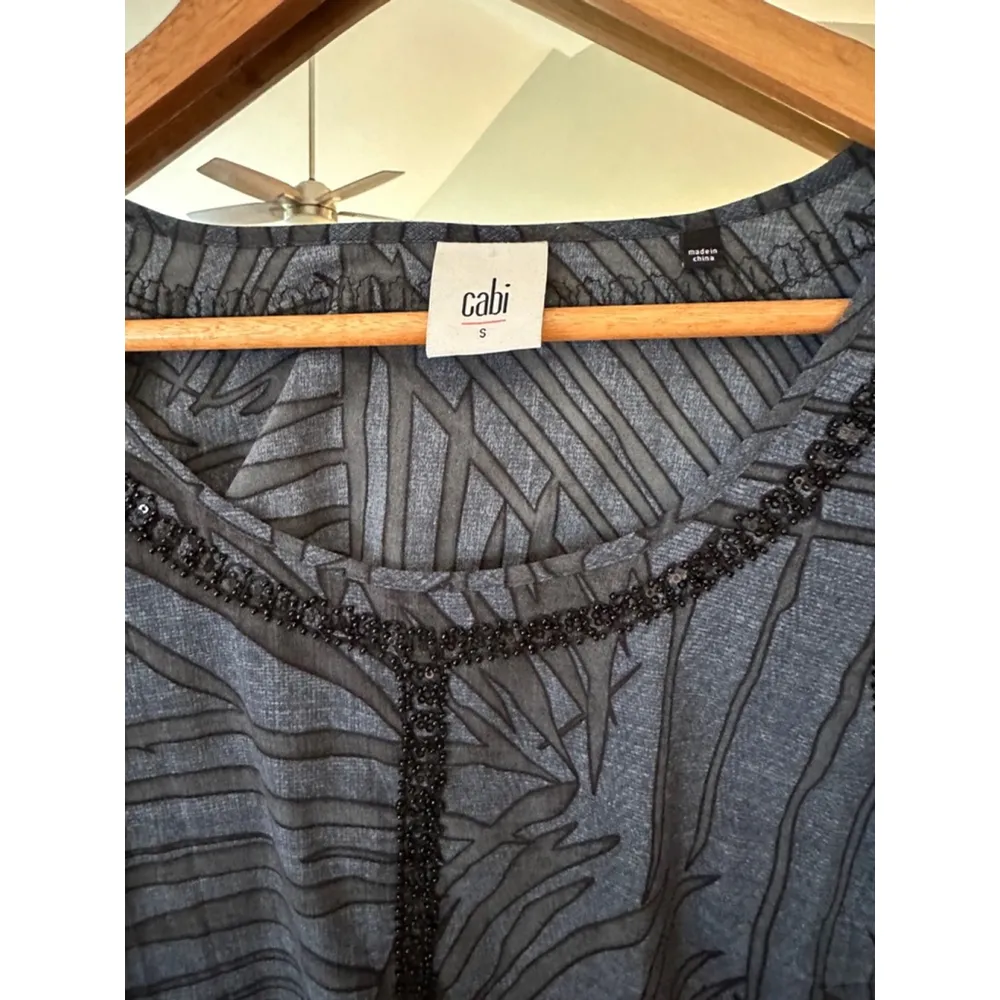 Cabi Beaded Tank‎ Top, Size S, Blue - Image 4