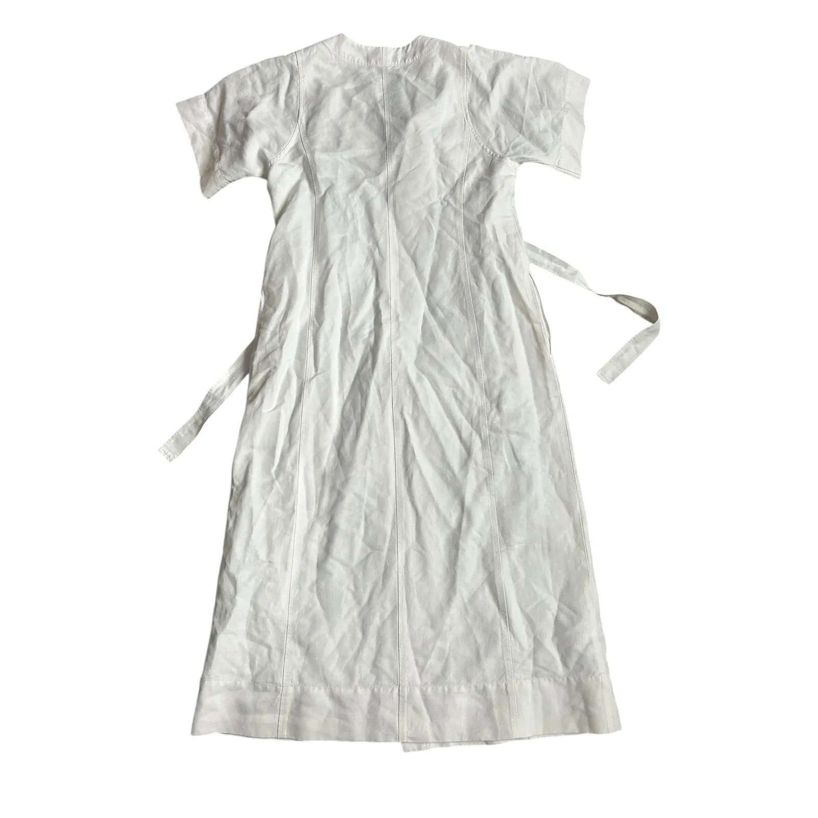 Alex Mill Madeline Shirtdress Linen Blend Button Front Midi Dress White M Size M - Image 12