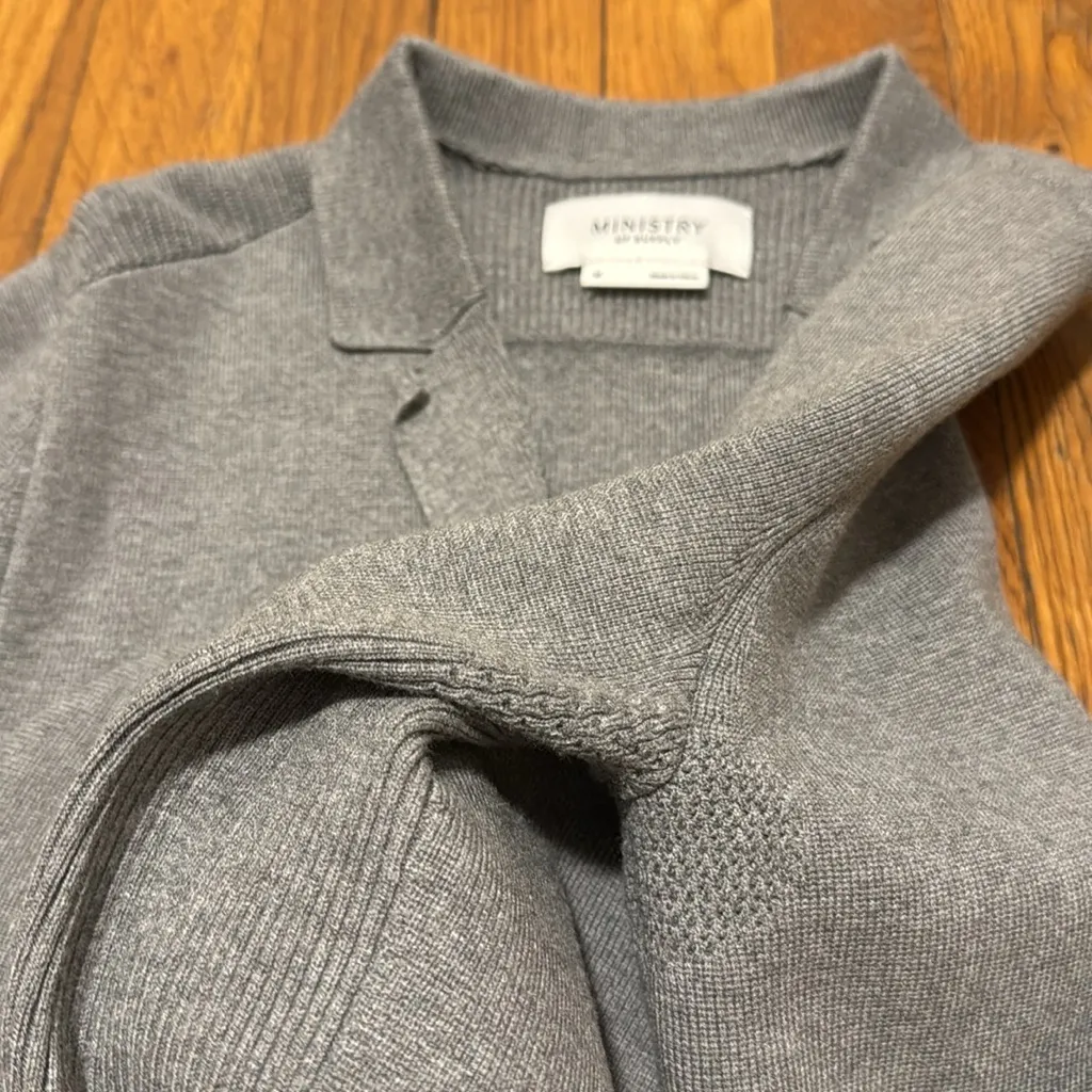 Ministry of Supply Atlas Knit 3d Blazer Size medium Gray viscose blend fall - Image 9