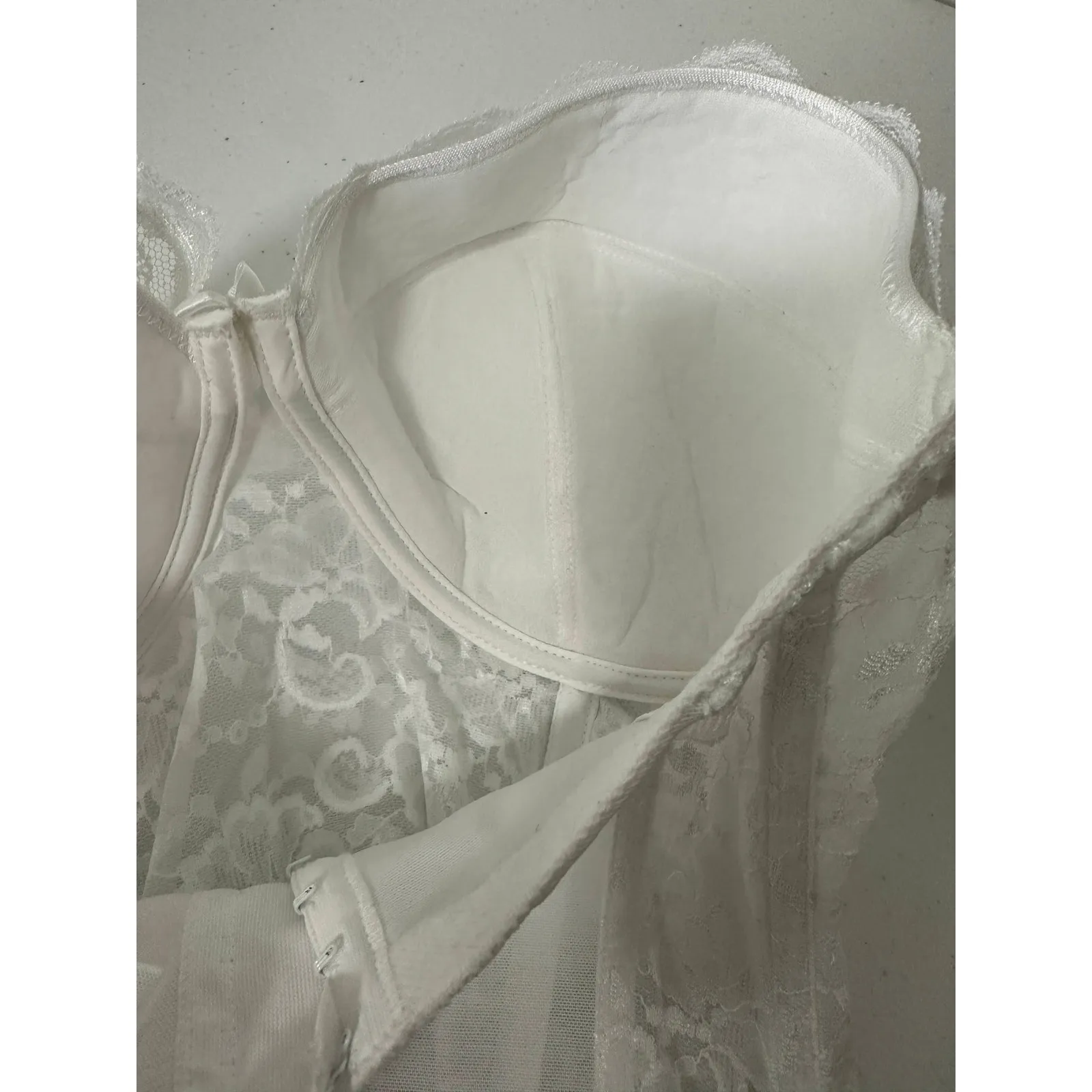 Goddess Corset Bra Women 32DDD NWT White Floral Lace Strapless Hook & Eye Size undefined - Image 6