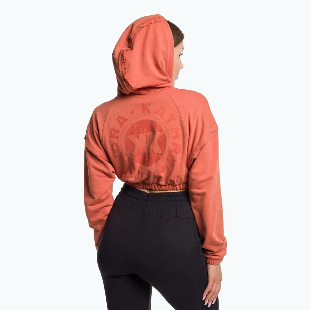 GYMSHARK x Kendra & Kathryn Burnt Orange Cropped Zip Up Hoodie Size XSmall - Image 10