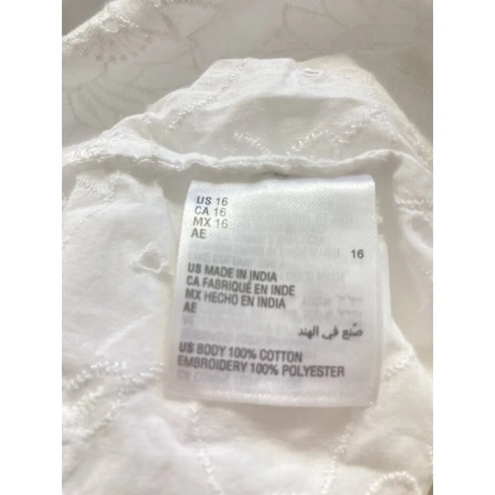 New Charter Club Dress Womens 16 Eyelet Floral White Wedding Cottagecore Dainty - Image 7