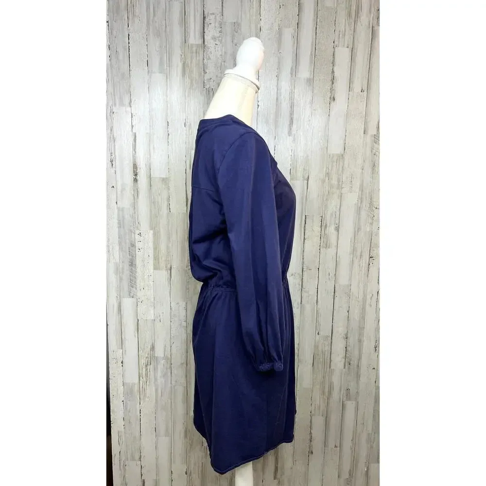 Lilly Pulitzer Medium Navy Blue Knee Length V-Neck Long Sleeve Beckett‎ Dress - Image 6
